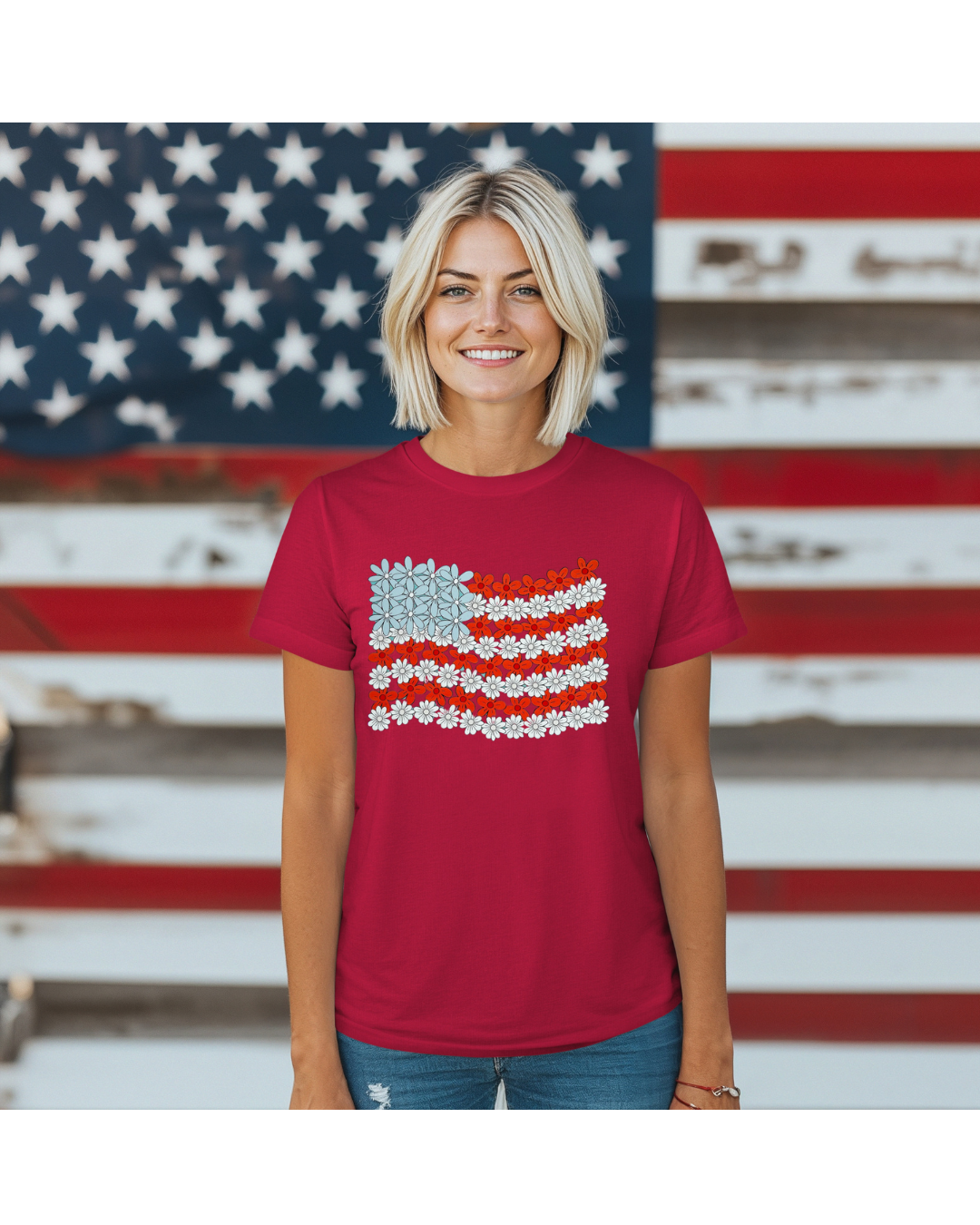 USA Flower Flag