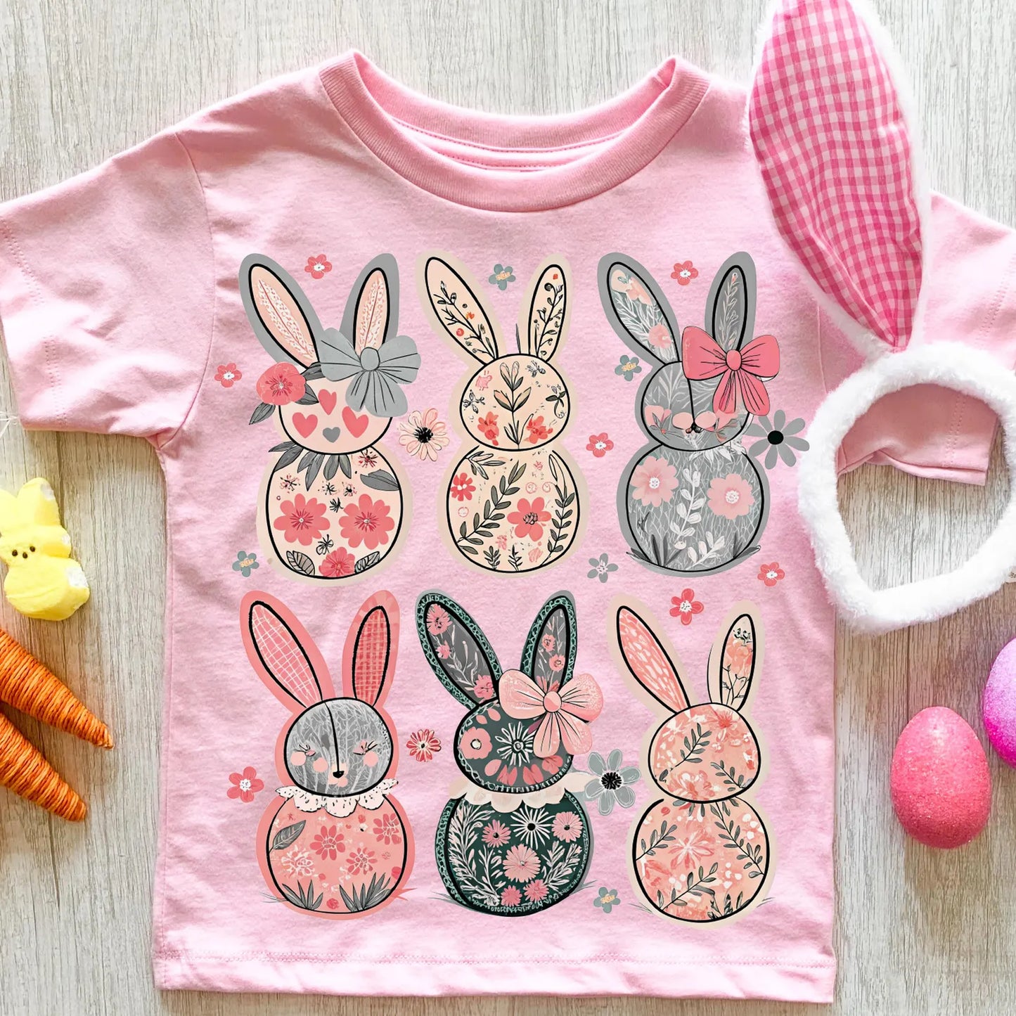 Youth Floral Spring Bunnies