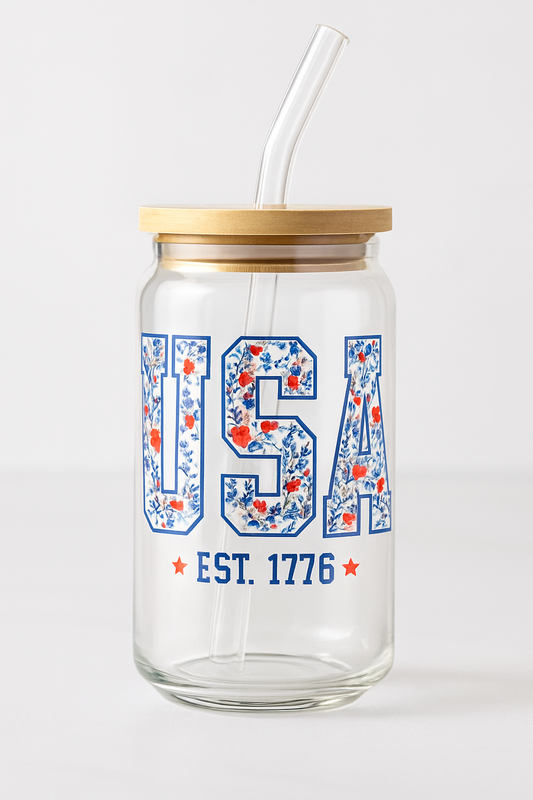 Glass USA EST. 1776 Cup
