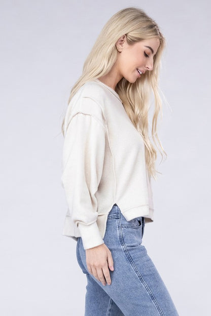 Brushed Melange Hacci Oversized Sweater